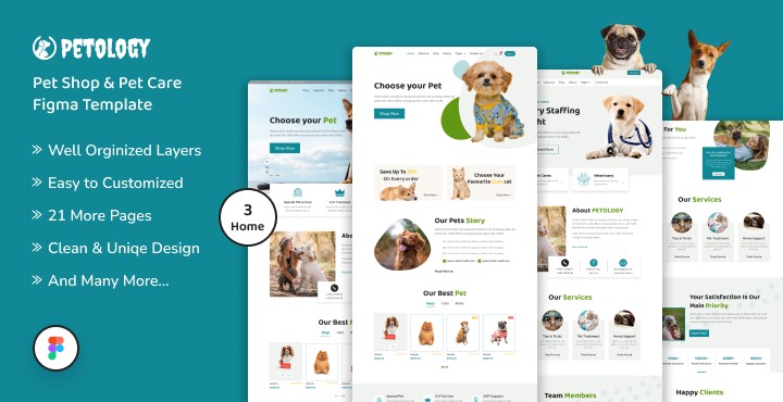 Petology - Pet Shop & Pet Care Figma Template