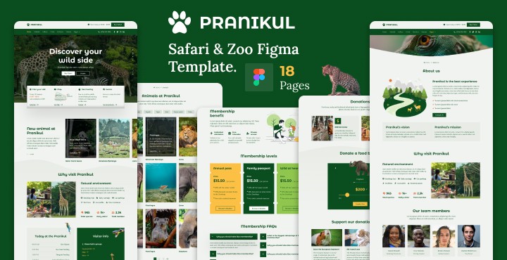 Pranikul - Zoo & Wildlife Figma Template