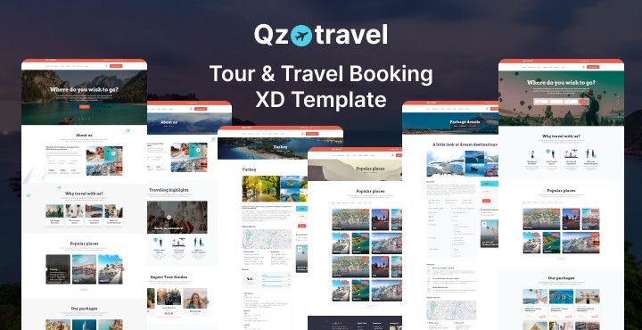Qz Travel - Tour & Travel Booking Xd Template